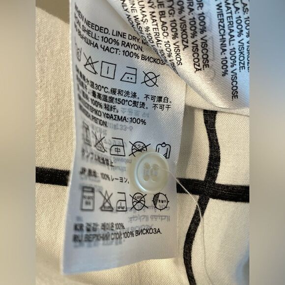 H&M White Long Tunic Top, Shirt Windowpane 10 - Picture 6 of 7